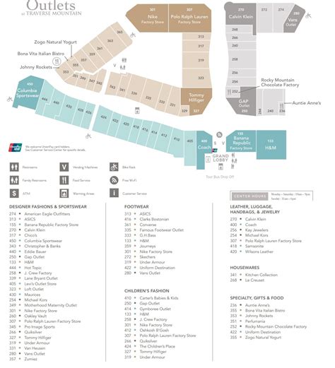 outlets at traverse mountain map.